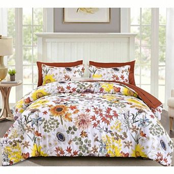 Sunflower Comforter Set 7 pc Microfiber Floral Design