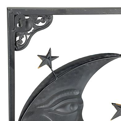 Tri-Color Metal Art Celestial Sun Moon and Stars Indoor Outdoor Wall ...