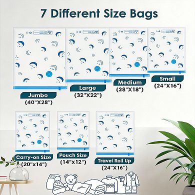 Vacuum Storage Bags 20 Pack with Rechargeable Electric Pump for Clothes Bedding Travel