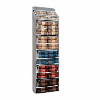 Hanging Yarn Storage Organizer 6 Compartments Over Door Clear Window Breathable Fabric