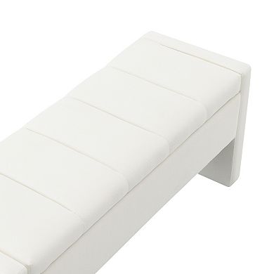 Trikiousd Storage Ottoman Bench Upholstered Footrest Stool for Bedroom Entryway