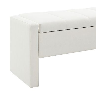 Trikiousd Storage Ottoman Bench Upholstered Footrest Stool for Bedroom Entryway