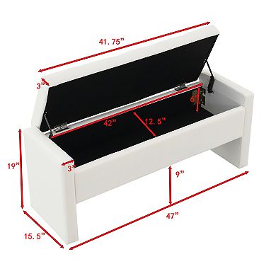 Trikiousd Storage Ottoman Bench Upholstered Footrest Stool for Bedroom Entryway