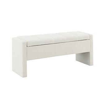 Trikiousd Storage Ottoman Bench Upholstered Footrest Stool for Bedroom Entryway