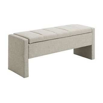 Trikiousd Storage Ottoman Bench Upholstered Footrest Stool for Bedroom Entryway