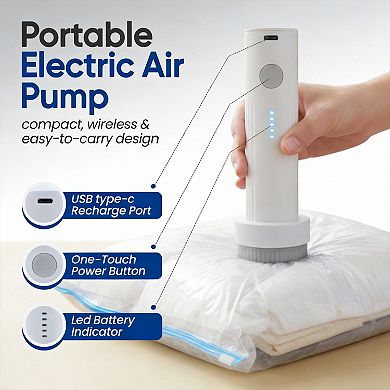 15 Pack Vacuum Storage Bags for Clothing Travel with Cordless Electric Pump