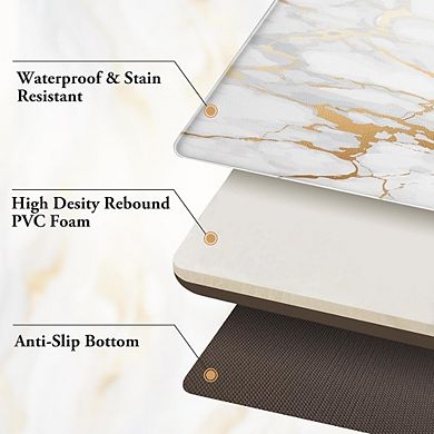 Slip Resistant Kitchen Mat Set Low Profile Floor Sink Stove Rugs