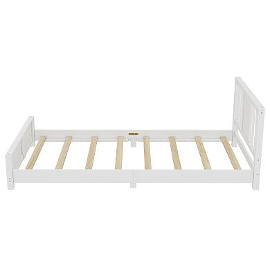 Trikiousd Twin Size Low Profile Platform Bed Wood Bed Frame with Support Slats