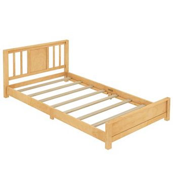 Trikiousd Twin Size Low Profile Platform Bed Wood Bed Frame with Support Slats