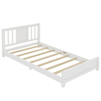 Trikiousd Twin Size Low Profile Platform Bed Wood Bed Frame with Support Slats