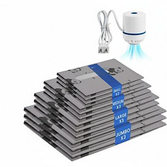 12 Vacuum Storage Bags for Clothing Bedding with Electric Pump Tear-Proof Space Saver