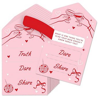 Drinks with the Girls Truth, Dare, or Share Pull Tabs Game, Cocktail Pickle Cards 12 ct