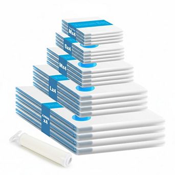 Vacuum Storage Bags 20 Pack Space Saver with Hand Pump for Travel Clothing Bedding