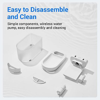 CATLINK W03 Wireless Cat Water Fountain: 2300ml, 5000mAh Battery, App Control & 30dB Low Noise