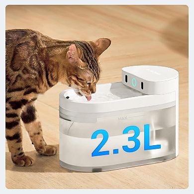 CATLINK W03 Wireless Cat Water Fountain: 2300ml, 5000mAh Battery, App Control & 30dB Low Noise