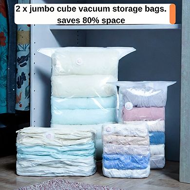 18-Pack Vacuum Storage Bags with Electric Pump for Clothes Blankets Bedding Durable Reusable