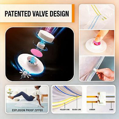 18-Pack Vacuum Storage Bags with Electric Pump for Clothes Blankets Bedding Durable Reusable