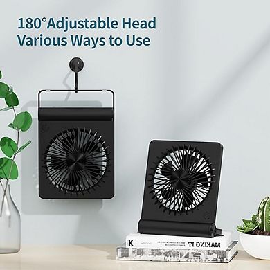 USB Mini Fan Strong Wind 3-Speed Adjustable Folding Quiet Desk