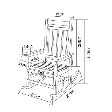 Trikiousd Outdoor All Weather Rocking Chair