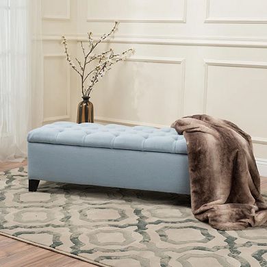 Trikiousd Storage Ottoman Button Tufted Upholstered Bench Rectangular Footstool