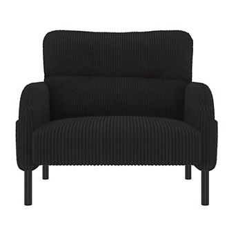 Trikiousd Corduroy Accent Chair Wide Single Sofa Chair with Side Pockets