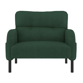 Trikiousd Corduroy Accent Chair Wide Single Sofa Chair with Side Pockets