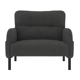Trikiousd Corduroy Accent Chair Wide Single Sofa Chair with Side Pockets