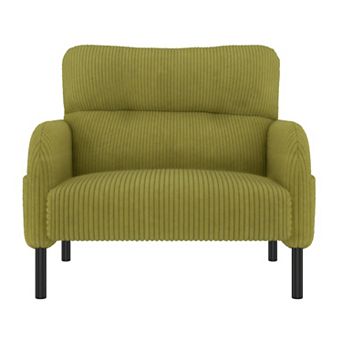 Trikiousd Corduroy Accent Chair Wide Single Sofa Chair with Side Pockets