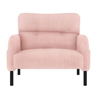 Trikiousd Corduroy Accent Chair Wide Single Sofa Chair with Side Pockets