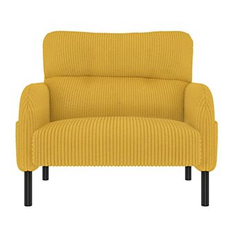 Trikiousd Corduroy Accent Chair Wide Single Sofa Chair with Side Pockets
