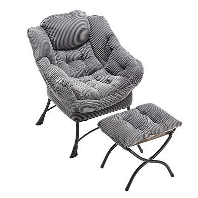 Trikiousd Lazy Chair with Ottoman Modern Lounge Accent Chair with Side Pocket