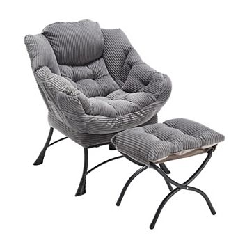Trikiousd Lazy Chair with Ottoman Modern Lounge Accent Chair with Side Pocket