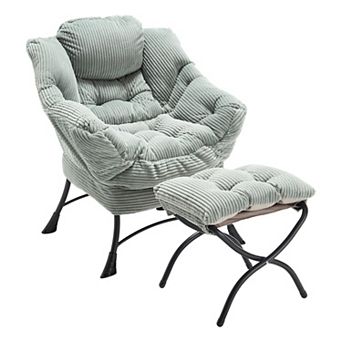 Trikiousd Lazy Chair with Ottoman Modern Lounge Accent Chair with Side Pocket