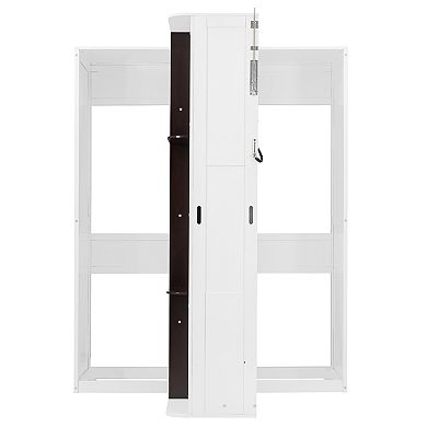 Trikiousd Rotating Queen Size Murphy Bed Wall Bed with Hidden Storage Racks