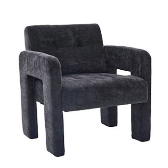 Trikiousd Modern Minimalist Armchair Upholstered Accent Chair Chenille Lounge Chair