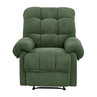 Trikiousd Overstuffed Manual Recliner Chair with Padded Footrest Upholstered Accent Reading Chair