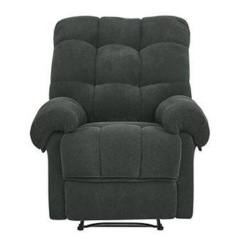 Trikiousd Overstuffed Manual Recliner Chair with Padded Footrest Upholstered Accent Reading Chair