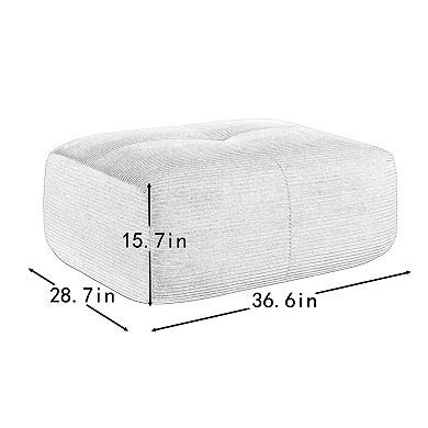 Trikiousd Modular Ottoman Corduroy Upholstered Ottoman Sofa Foot Stool