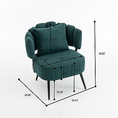 Trikiousd Corduroy Barrel Accent Chair with Pocket Coil Support