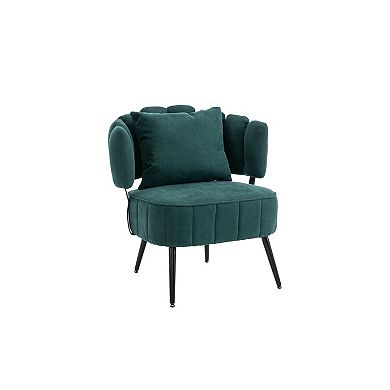 Trikiousd Corduroy Barrel Accent Chair with Pocket Coil Support