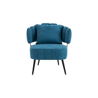 Trikiousd Corduroy Barrel Accent Chair with Pocket Coil Support