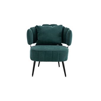 Trikiousd Corduroy Barrel Accent Chair with Pocket Coil Support