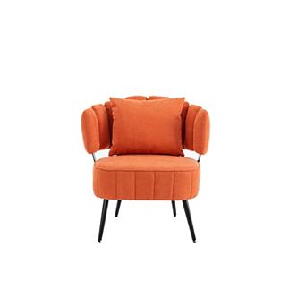 Trikiousd Corduroy Barrel Accent Chair with Pocket Coil Support