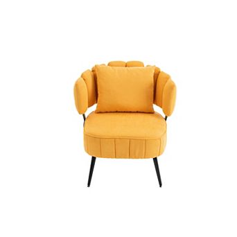 Trikiousd Corduroy Barrel Accent Chair with Pocket Coil Support