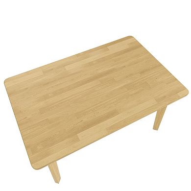 Trikiousd Rustic Farmhouse Solid Wood Dining Table for Kitchen and Dining Room
