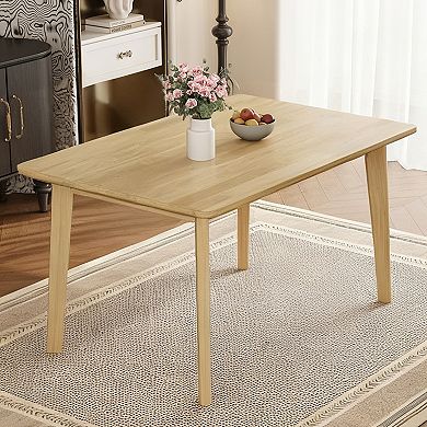 Trikiousd Rustic Farmhouse Solid Wood Dining Table for Kitchen and Dining Room