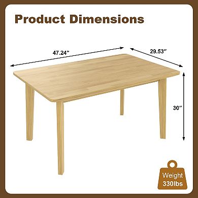Trikiousd Rustic Farmhouse Solid Wood Dining Table for Kitchen and Dining Room