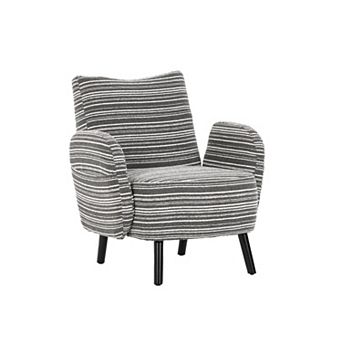 Trikiousd Modern Armchair Upholstered Accent Chair with Side Pocket and Wooden Legs