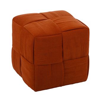 Trikiousd Woven Design Ottoman Square Corduroy Footstool Sofa Stool