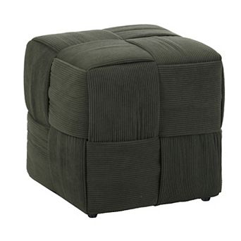 Trikiousd Woven Design Ottoman Square Corduroy Footstool Sofa Stool
